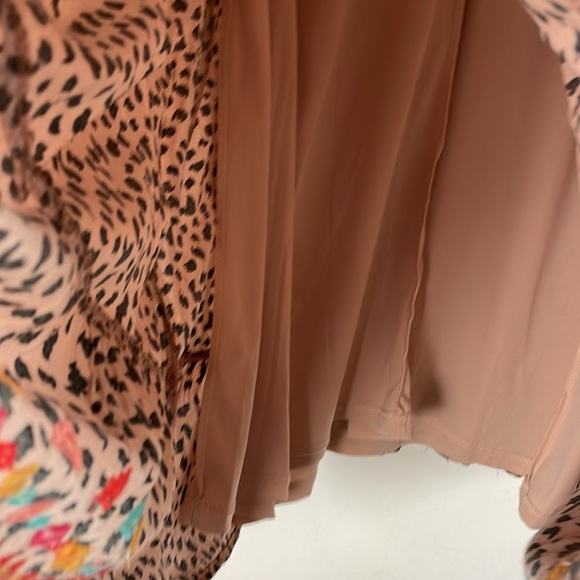 Savanna Jane Leopard Print Boho Embroidered Womens 1X Long Sleeve Pleasant Dress - Picture 4 of 9